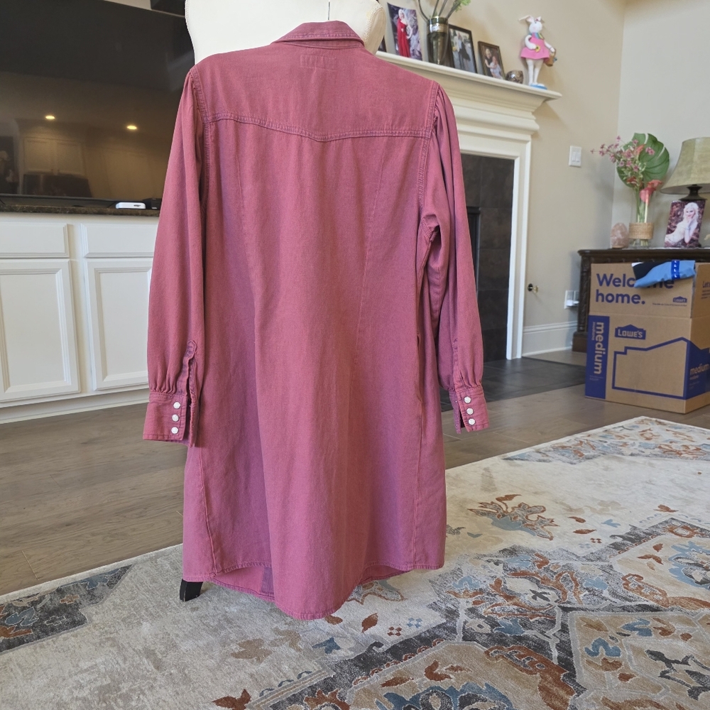 Wrangler Pink Wash Midi Shirt Dress - Picture 2 of 10
